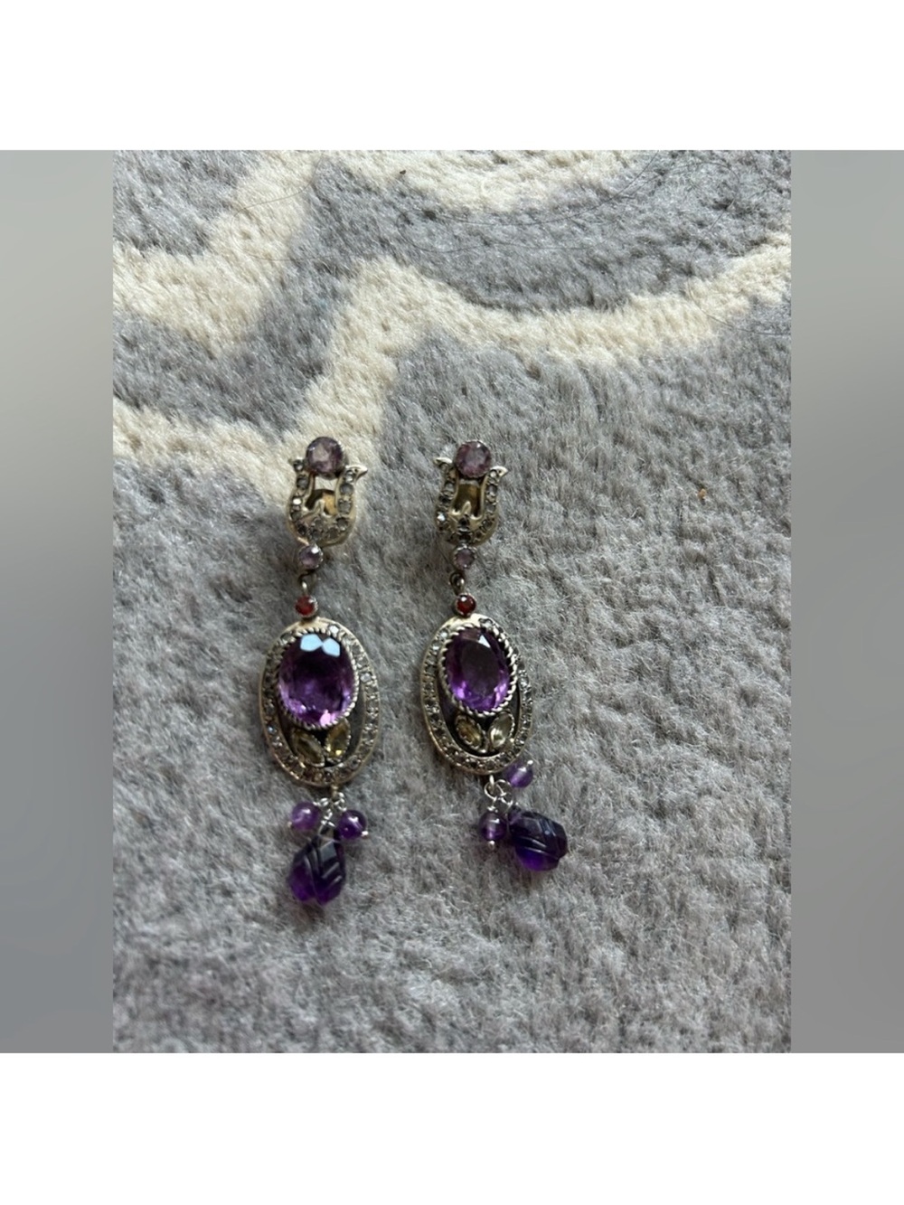 Genuine Amethyst New Drop Earrings